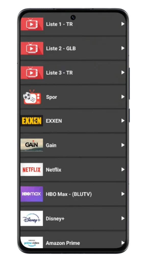 İnat Box APK arayüzü